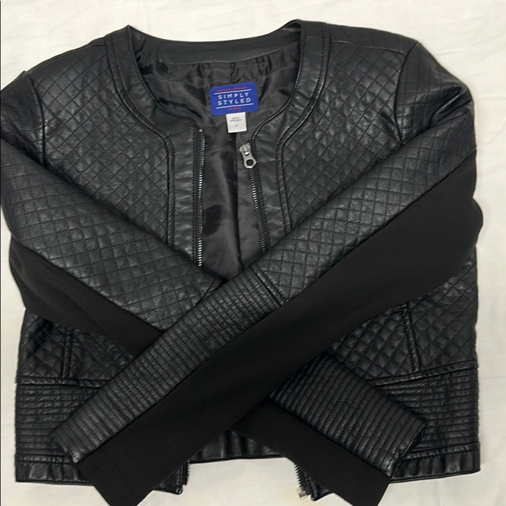 Leather Quilted Crop Jacket
